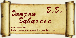 Damjan Dabarčić vizit kartica